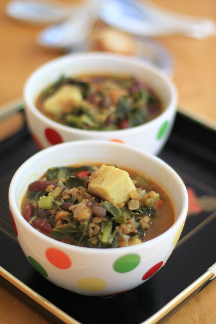 Spiced 3 Bean Soup with Collard Greens Daily Musings Everyday