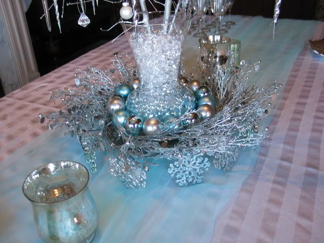 the and the wonderland table silver and runner vase  Christmas ornaments christmas with wreath blue