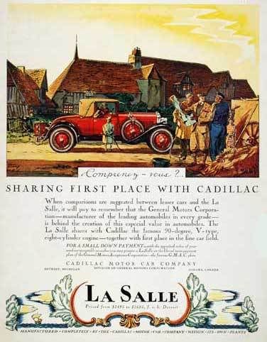 Cadillac LaSalle Coupe in Rural Setting Advertisement