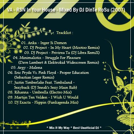 VA   RSN In Your House   Mixed By DJ DinTe RoSu (2007) preview 0