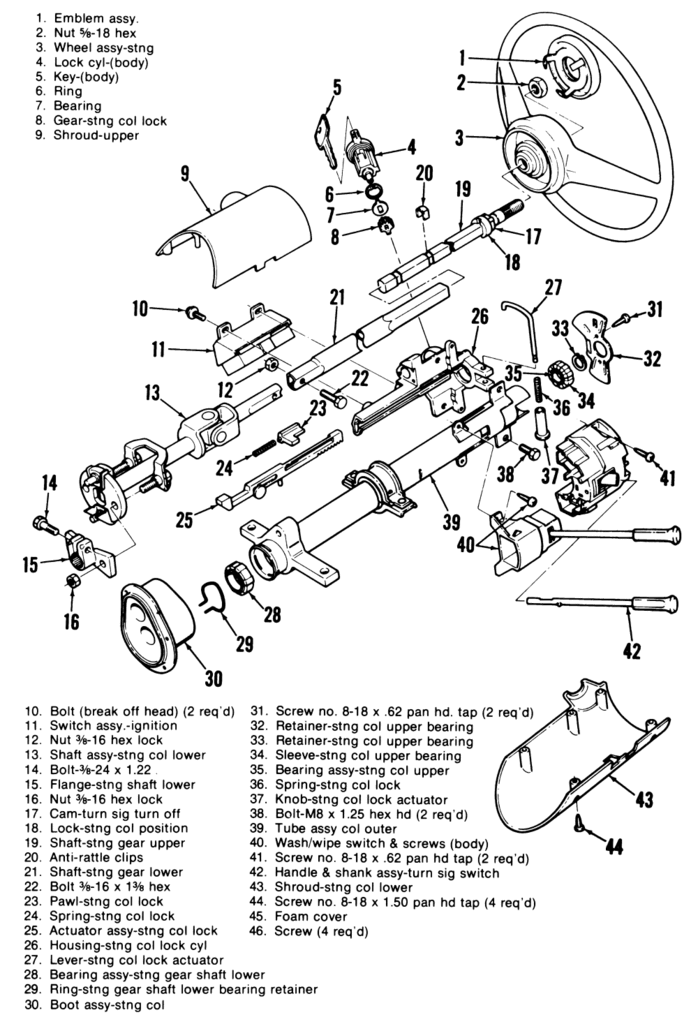 1984 Chevy Truck Steering Column Diagram Free Wiring Diagram
