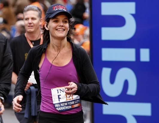 Katie Holmes and her nipples ran in 2007. Her time may not be the fasted, 