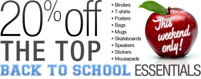 20% Off Bacl to School Sale