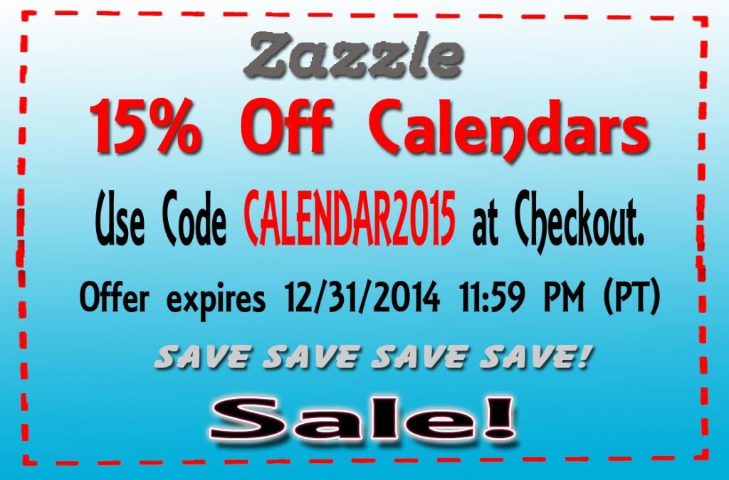 Zazzle Coupon 15% Off Calendars Ends 12/31/2014