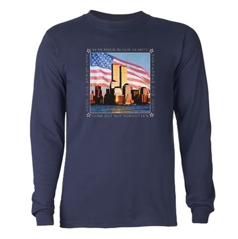 Tribute to 9/11 Long Sleeve Navy Blue T-Shirt