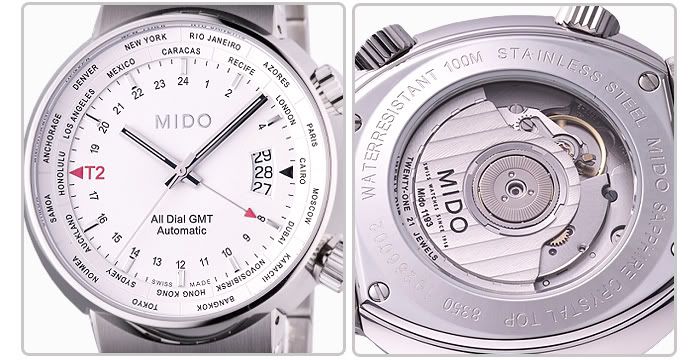 Mido all 2025 dial gmt automatic