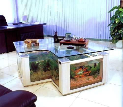 Столы - аквариумы (7 фото)