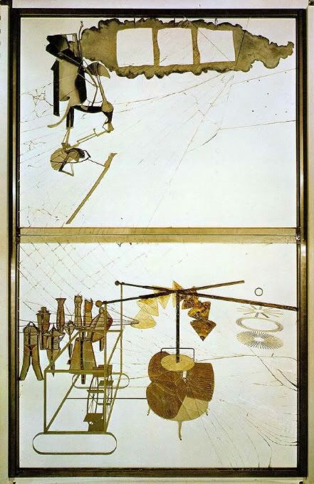 Duchamps The Bride Stripped Bare By Her Bachelors Even (The Large Glass) (1915-23)