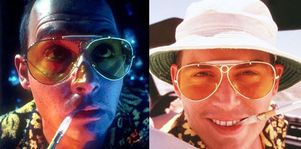 johnny depp fear and loathing in las vegas sunglasses. Johnny Depp wears Ray-Ban 3138