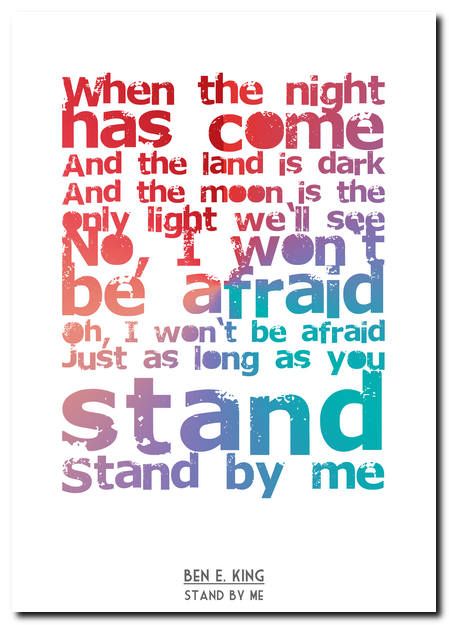 Ben E King - Stand By Me - song lyric poster typography art print - 4