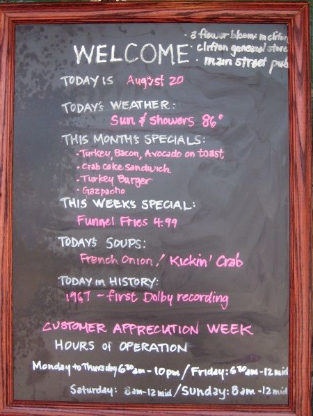 menu board