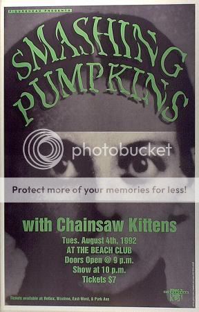 Smashing Pumpkins LIVE 1992 GIG POSTER Billy Corgan  