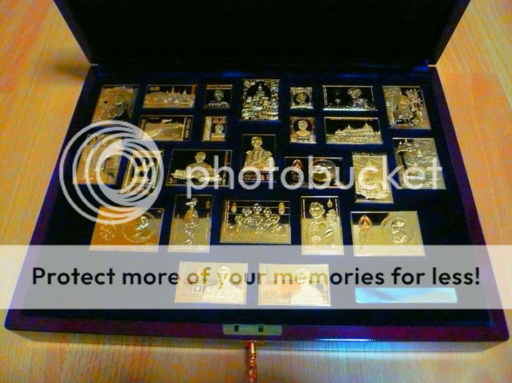 25 COMMEMORATIVE GOLD PLATED SILVER INGOTS STAMP IN BOX  