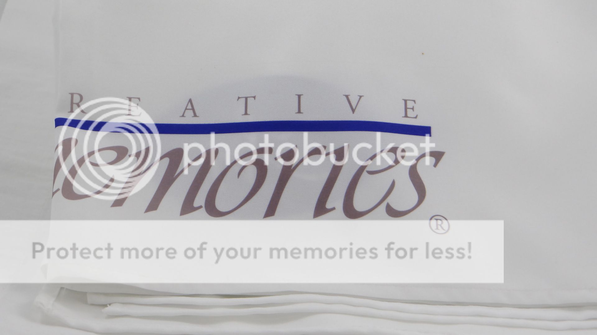White Creative Memories 4' x 8' Fabric Table Cloth Display Topper Banner
