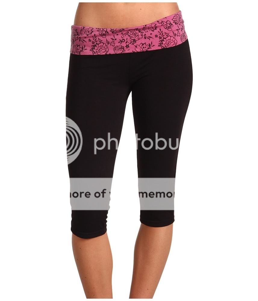 LACE PRINTED FOLDOVER YOGA PANTS  