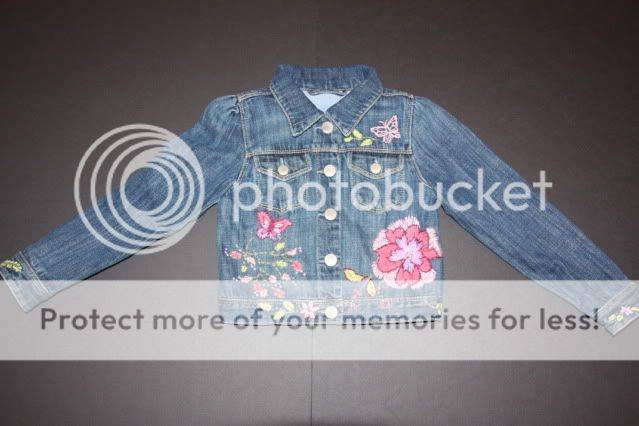 Baby Gap GYPSY BUTTERFLY Embellished 1969 Denim Jean Jacket Flower 5 